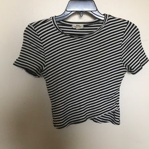 Striped crop top blouse